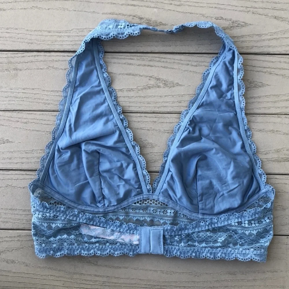 Victoria’s Secret Dusty Blue Lace Halter Neck Bralette M - Picture 5 of 7